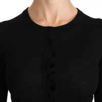 Dolce & Gabbana Black Virgin Wool Long Sleeve Top Blouse Top