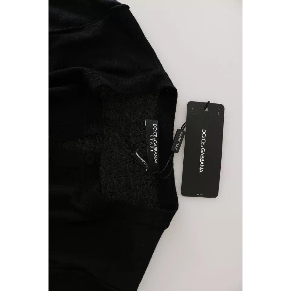 Dolce &amp; Gabbana Black Virgin Wool Long Sleeve Top Blouse Top