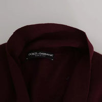 Dolce & Gabbana Bordeaux Cashmere Crown Cardigan Sweater