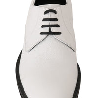 Dolce & Gabbana Elegant White Formal Leather Shoes