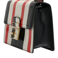 Dolce & Gabbana Multicolor Stripes Leather Crossbody Bag