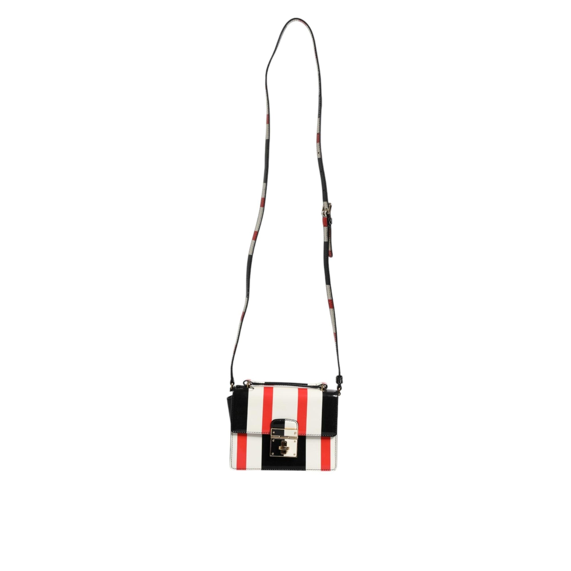 Dolce &amp; Gabbana Multicolor Stripes Leather Crossbody Bag