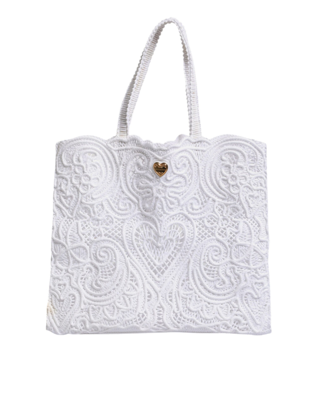 Dolce & Gabbana Bag White Cordonetto Lace Beatrice Shopping Tote