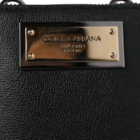 Dolce & Gabbana Black Leather Purse Crossbody Sling Phone Bag