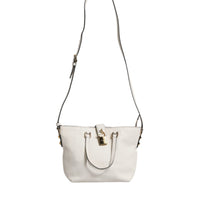 Dolce & Gabbana White Leather Top Handle Tote Crossbody Bag