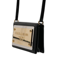 Dolce & Gabbana Black Patent Leather Logo Plaque Crossbody Bag