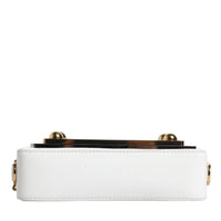 Dolce & Gabbana White Leather Logo Plaque Crossbody Bag