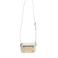 Dolce & Gabbana White Leather Logo Plaque Crossbody Bag