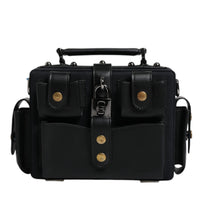 Dolce & Gabbana Black Leather Crossbody Top Handle Bag