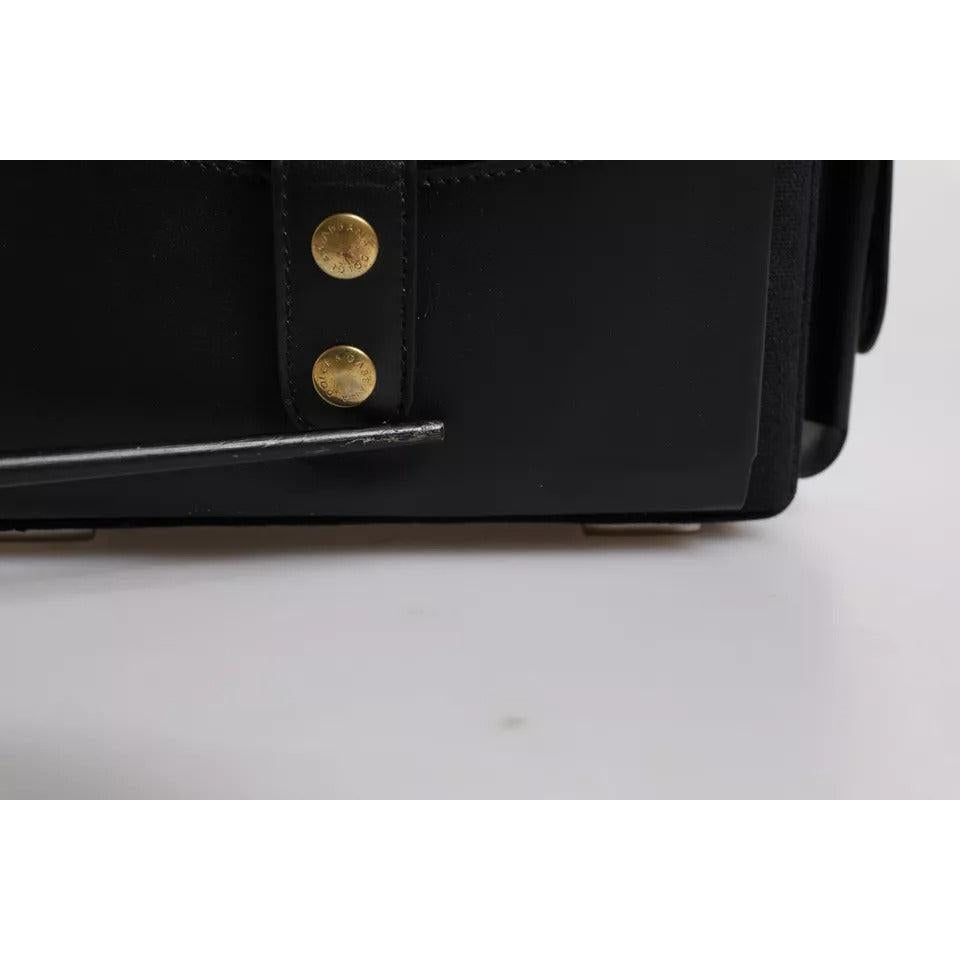 Dolce &amp; Gabbana Black Leather Crossbody Top Handle Bag