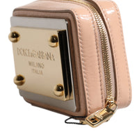 Dolce & Gabbana Nude Leather Logo Plaque Crossbody Bag