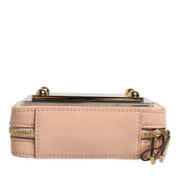 Dolce & Gabbana Nude Leather Logo Plaque Crossbody Bag