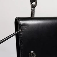 Dolce & Gabbana Black Leather Logo Embossed Crossbody Bag