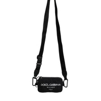 Dolce & Gabbana Black Nylon Logo Purse Crossbody Sling Bag