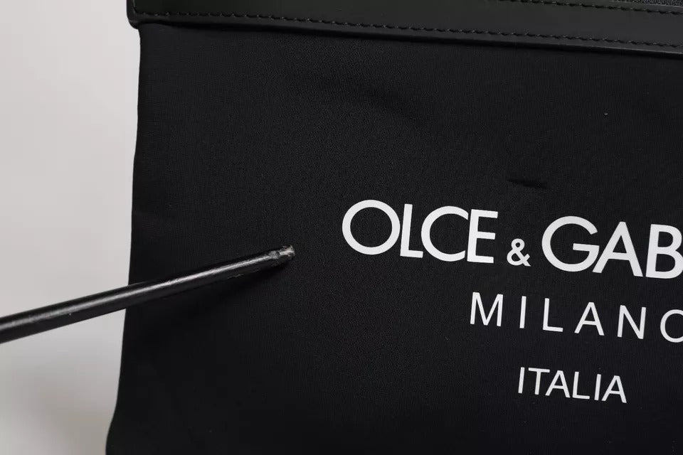 Dolce &amp; Gabbana Black Nylon Logo Purse Crossbody Sling Bag