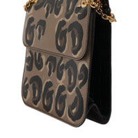 Dolce & Gabbana Beige DG Leopard Pattern Leather Crossbody Bag