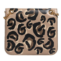 Dolce & Gabbana Beige DG Leopard Pattern Leather Crossbody Bag