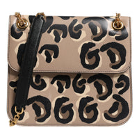 Dolce & Gabbana Beige DG Leopard Pattern Leather Crossbody Bag