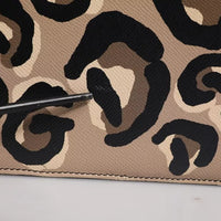 Dolce & Gabbana Beige DG Leopard Pattern Leather Crossbody Bag