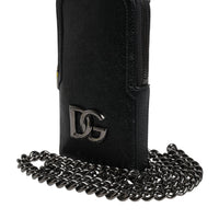 Dolce & Gabbana Black Leather Purse Crossbody Chain Sling Phone Bag