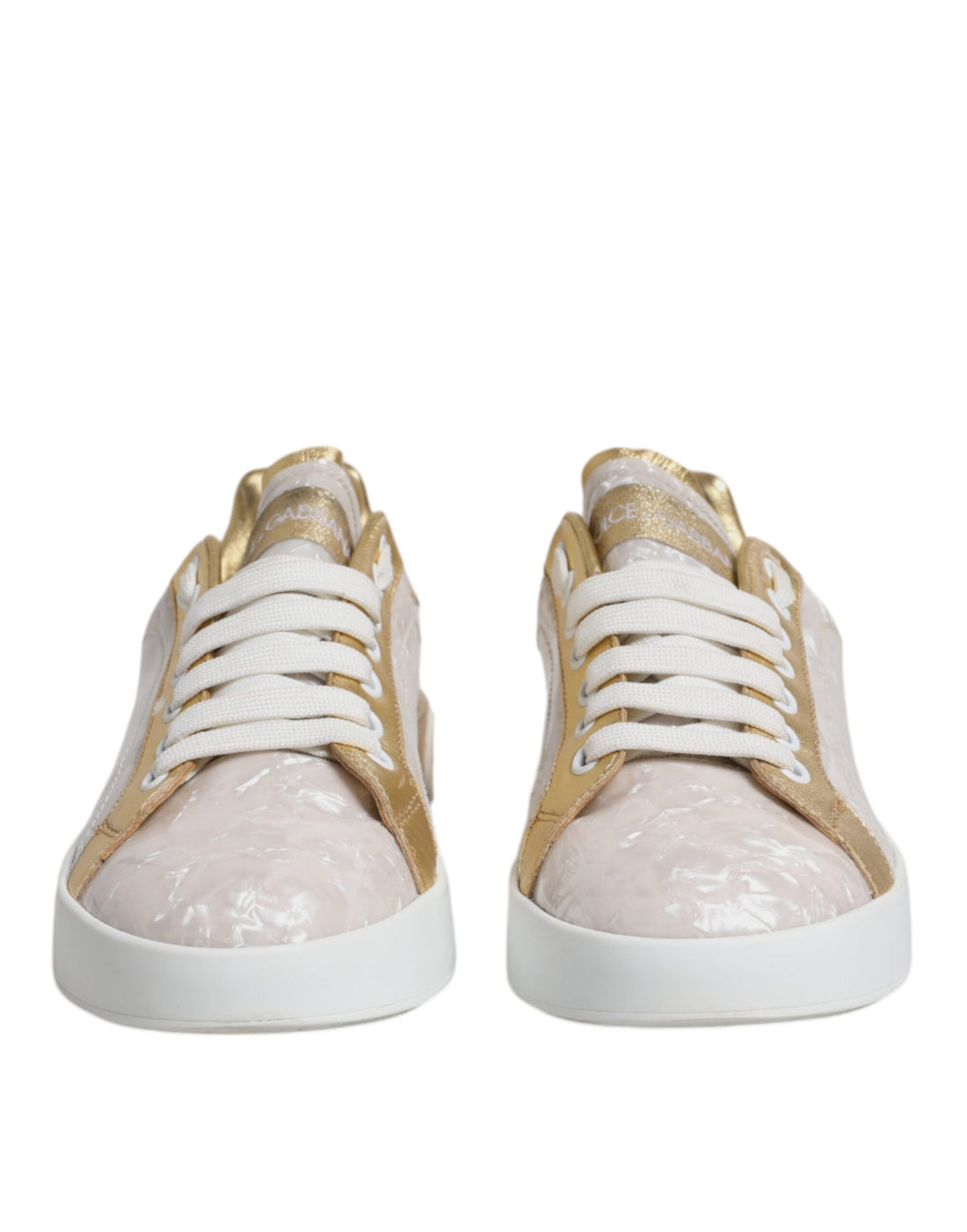 Dolce & Gabbana White Portofino Mother Of Pearl Sneakers Casual Shoes