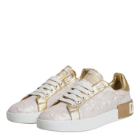 Dolce & Gabbana White Portofino Mother Of Pearl Sneakers Casual Shoes