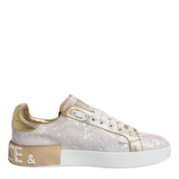 Dolce & Gabbana White Portofino Mother Of Pearl Sneakers Casual Shoes