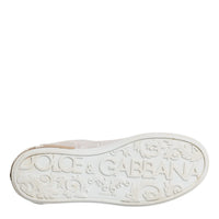 Dolce & Gabbana White Portofino Mother Of Pearl Sneakers Casual Shoes