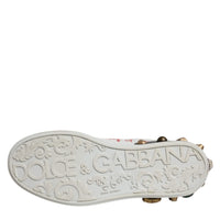 Dolce & Gabbana White Heart Studded Low Top Sneakers Shoes