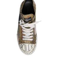 Dolce & Gabbana Brown Canvas Low Top Logo Print Sneakers Shoes