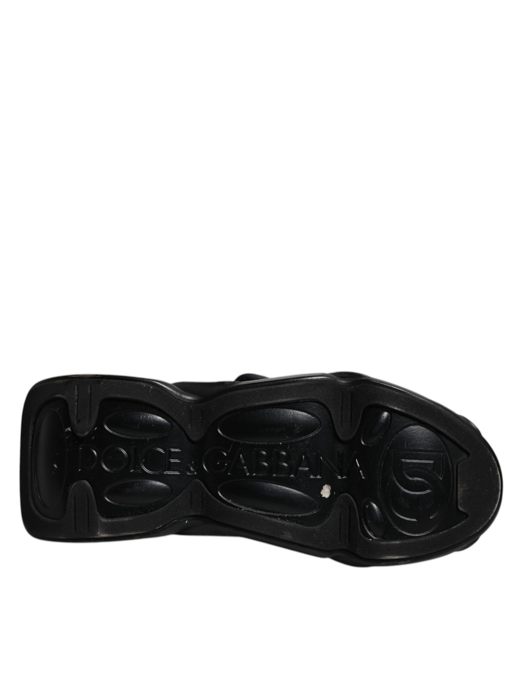 Dolce &amp; Gabbana Black Slip On Wave Quilted Sneakers Shoes