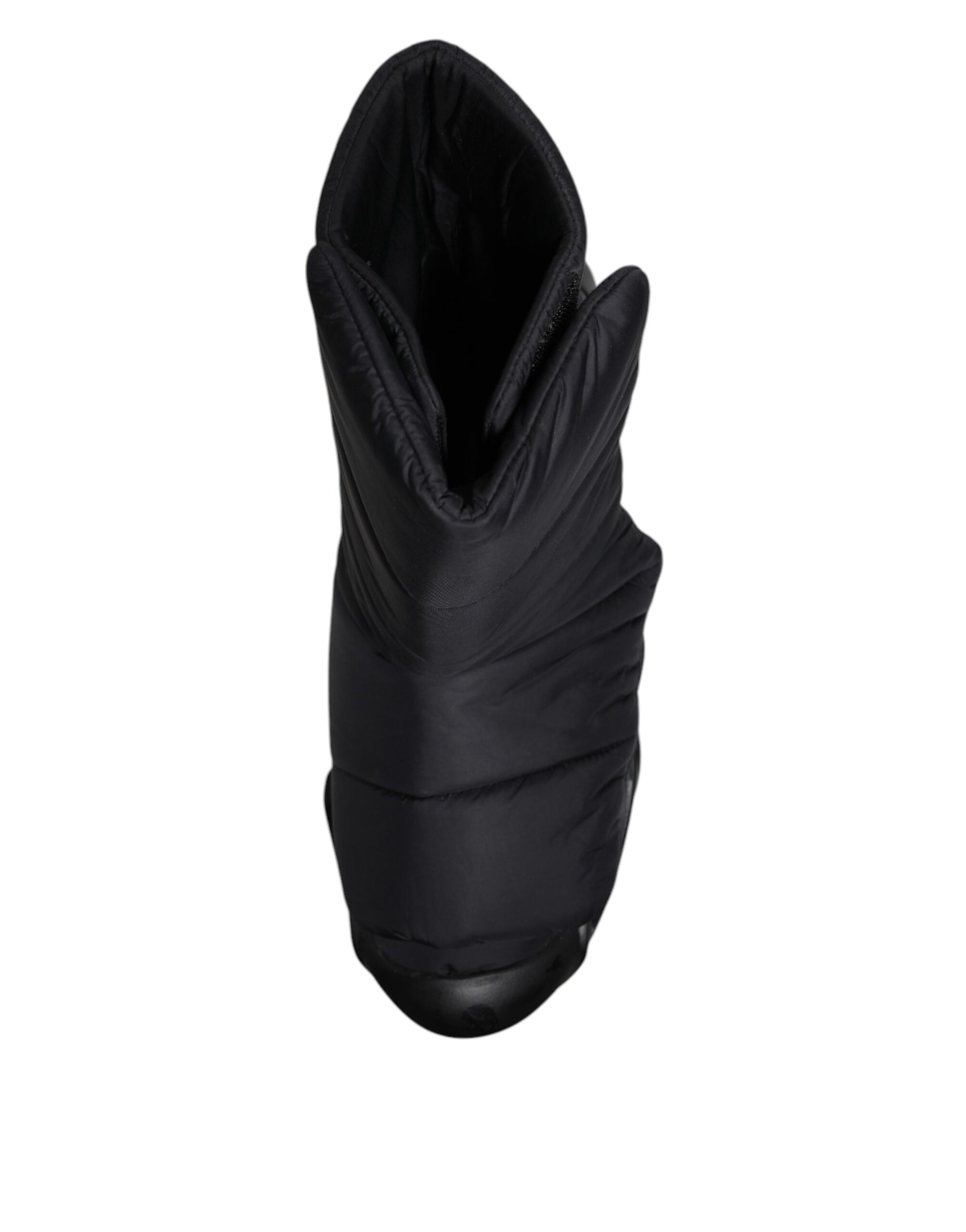 Dolce &amp; Gabbana Black Slip On Wave Quilted Sneakers Shoes