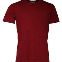 Dolce & Gabbana Maroon Logo Crew Neck Short Sleeves T-shirt