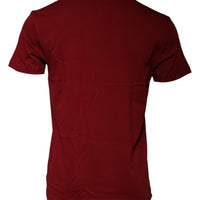 Dolce & Gabbana Maroon Logo Crew Neck Short Sleeves T-shirt