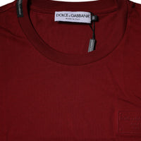 Dolce & Gabbana Maroon Logo Crew Neck Short Sleeves T-shirt