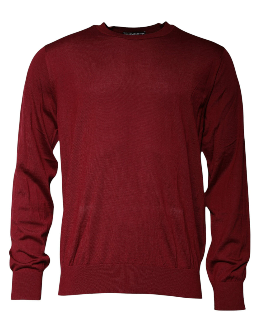 Dolce & Gabbana Maroon Cashmere Crew Neck Pullover Sweater