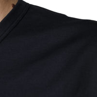 Dolce & Gabbana Black Cotton V-neck Short Sleeves T-shirt