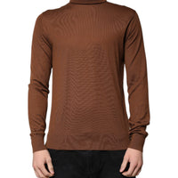 Dolce & Gabbana Brown Cashmere Turtleneck Pullover Sweater