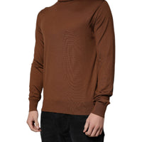 Dolce & Gabbana Brown Cashmere Turtleneck Pullover Sweater