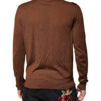 Dolce & Gabbana Brown Cashmere Turtleneck Pullover Sweater