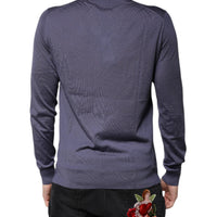 Dolce & Gabbana Gray Cashmere V-neck Men Pullover Sweater