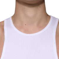 Dolce & Gabbana White Cotton Sleeveless Round Neck Tank T-shirt