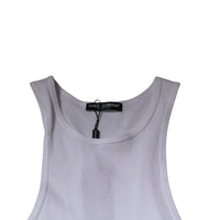 Dolce & Gabbana White Cotton Sleeveless Round Neck Tank T-shirt