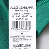 Dolce & Gabbana Green Logo Crew Neck Short Sleeves T-shirt