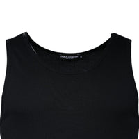 Dolce & Gabbana Black Cotton Sleeveless Round Neck Tank T-shirt