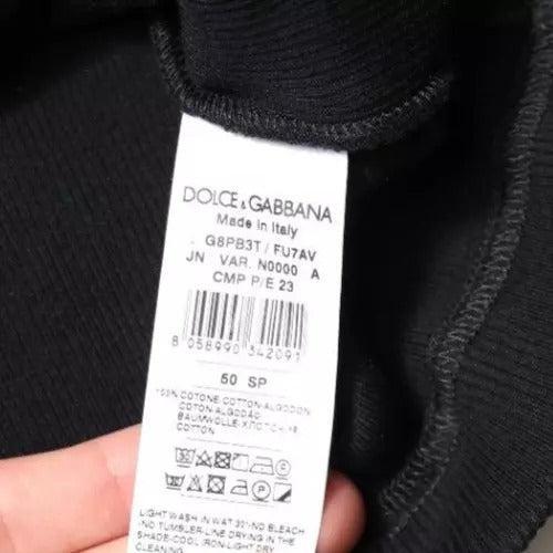 Dolce &amp; Gabbana Black Cotton Sleeveless Round Neck Tank T-shirt