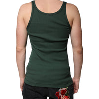 Dolce & Gabbana Green Cotton Sleeveless Round Neck Tank T-shirt