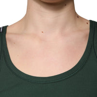 Dolce & Gabbana Green Cotton Sleeveless Round Neck Tank T-shirt