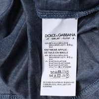 Dolce & Gabbana Blue Silk Crew Neck Short Sleeves T-shirt