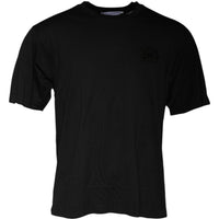 Dolce & Gabbana Black Cotton Crew Neck Short Sleeves T-shirt